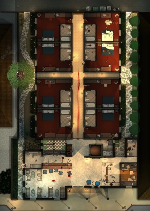 Boutique Hotel - Ground Floor - Splatter - Night