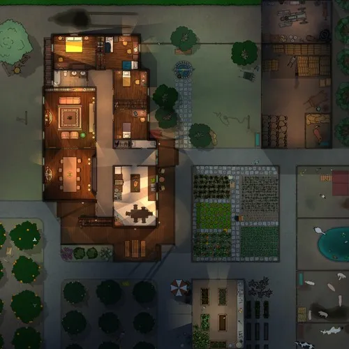 Campbells Family Farm - Ground Floor - Night