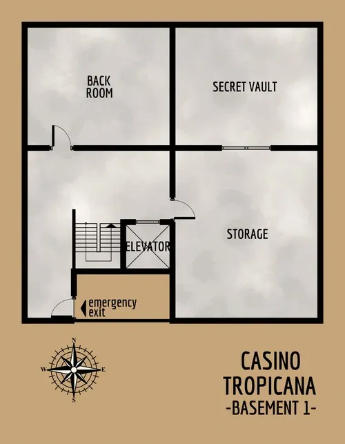 Casino Tropicana - Basement 1 - Floor Plan