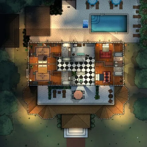 - Countryside Mansion - First Floor - Night