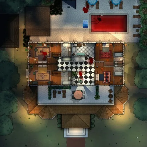 - Countryside Mansion - First Floor - Splatter - Night