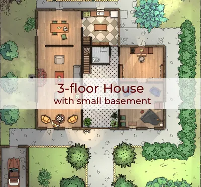 3 Floor House with Small Basement