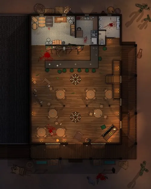 Crazy Horse Saloon - Ground Floor - Splatter - Night