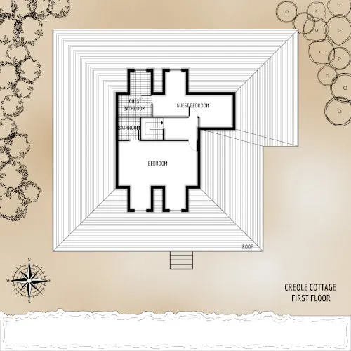 Creole Cottage - First Floor - Floor Plan