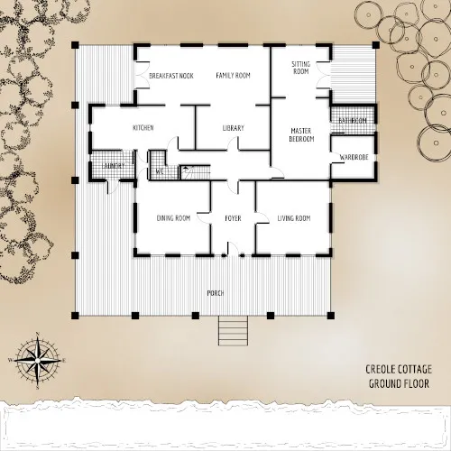 Creole Cottage - Ground Floor - Floor Plan