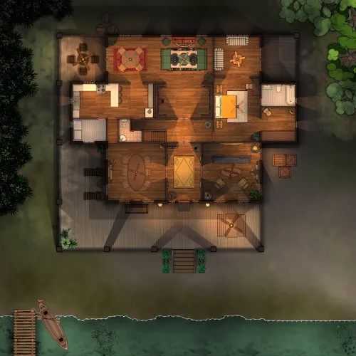 Creole Cottage - Ground Floor - Night