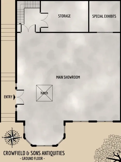 Crowfield & Sons Antiquities - Ground Floor - Floor Plan