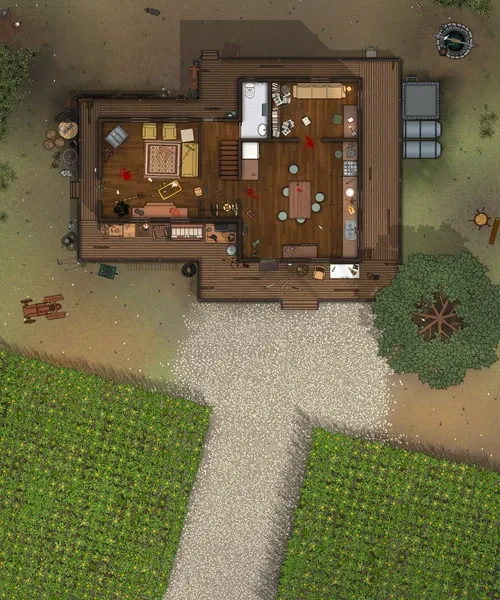 Curwens Corn Farm - Ground Floor - Splatter - Day