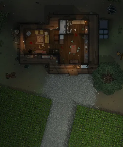 Curwens Corn Farm - Ground Floor - Splatter - Night