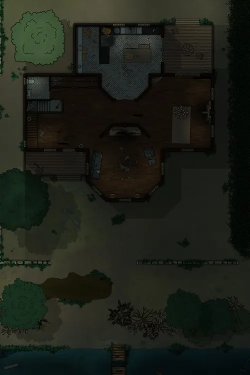 Dr F Graves House - Ground Floor - Abandoned - Night