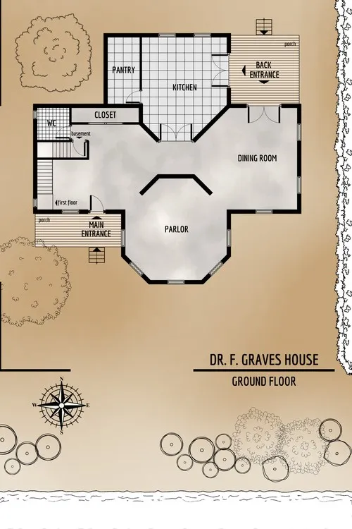 Dr F Graves House - Ground Floor - Floor Plan