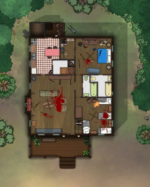 Drug House - Ground Floor - Splatter - Day