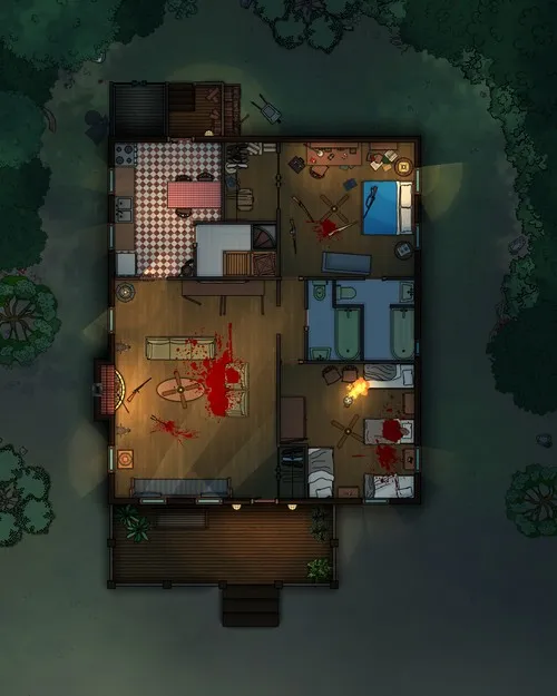 Drug House - Ground Floor - Splatter - Night