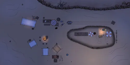 Excavation Site - Desert - Night