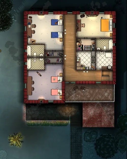 Family House - First Floor - Winter - Night
