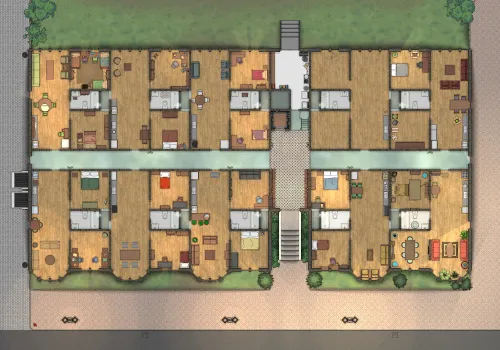 Fifth Avenue Apartment Building - Ground Floor - Day