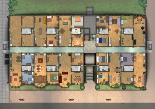 Fifth Avenue Apartment Building - Typical Floor - Day