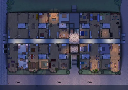 Fifth Avenue Apartment Building - Typical Floor - Night