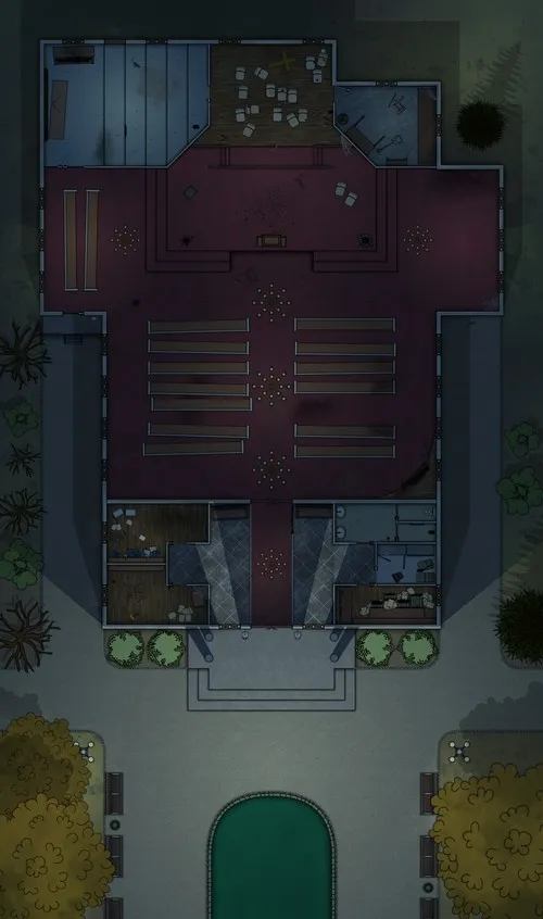First Baptist Church Of Arkham - Abandoned - Night