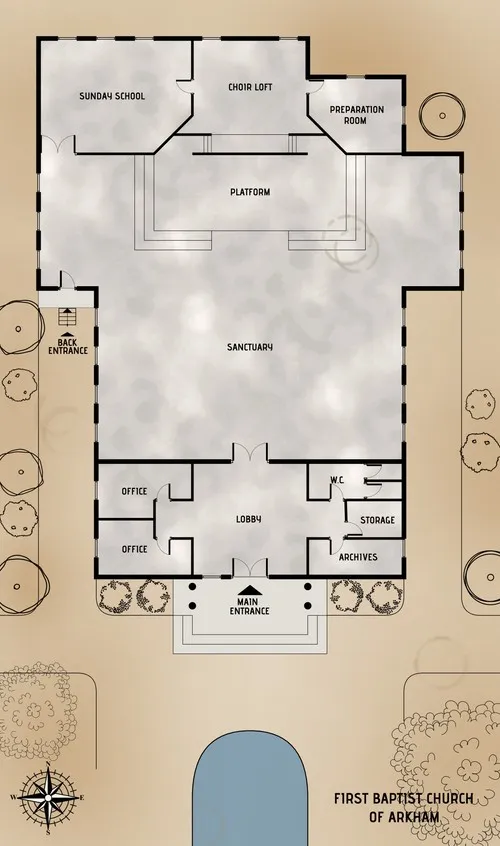 First Baptist Church Of Arkham - Floor Plan