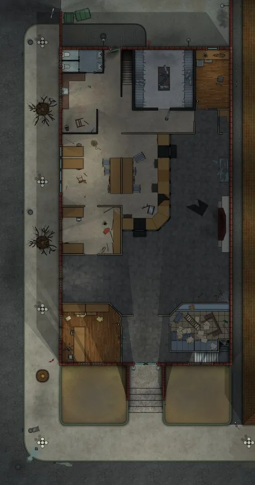 First National Bank - Ground Floor - Abandoned - Night