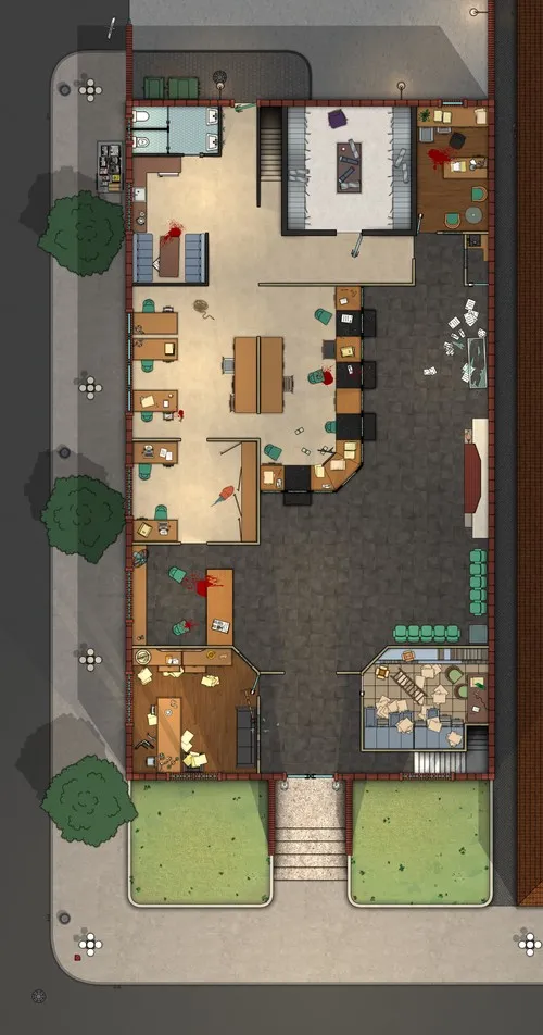 First National Bank - Ground Floor - Splatter - Day