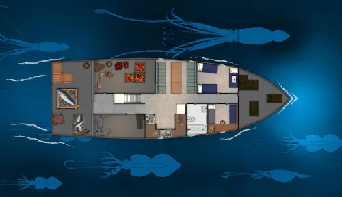 Fishing Boat - Fishermen - Squids