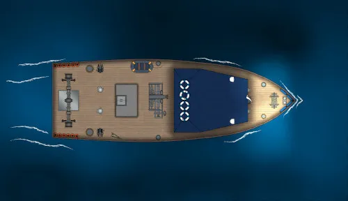 Fishing Boat - Top 2 - Plain Sea