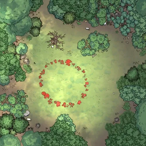 Forest Clearing - Mushrooms - Day