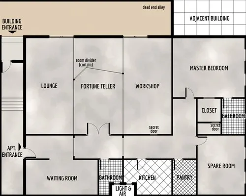 Fortune Tellers Den - Floor Plan
