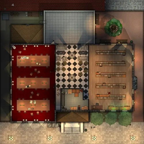 French Hill Library - First Floor - Splatter - Night