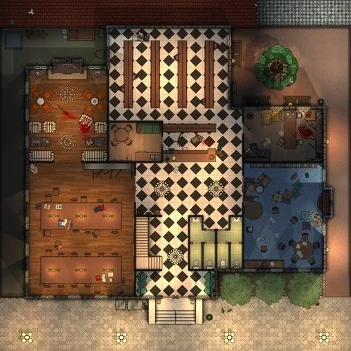 French Hill Library - Ground Floor - Splatter - Night