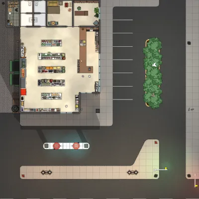 Gas Station - Ground Floor - Day - No Vehicles