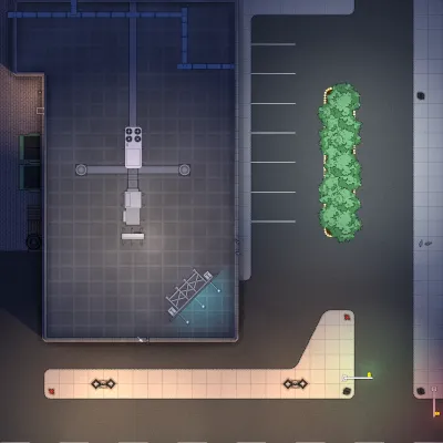 Gas Station - Roof - Night - No Vehicles