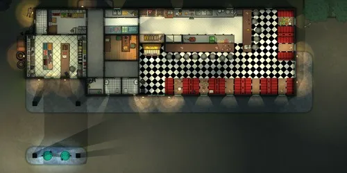 Gas Station With Diner - Night