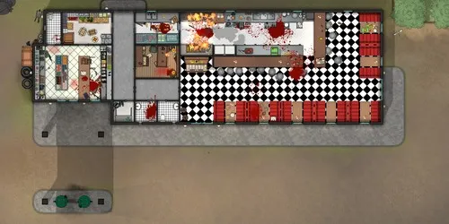 Gas Station With Diner - Splatter - Day