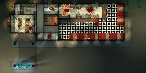Gas Station With Diner - Splatter - Night