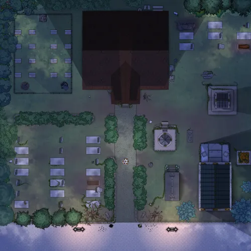 Graveyard - Roof - Night