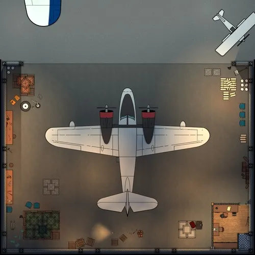 Grumman G 21 Goose - Exterior - Hangar - Night