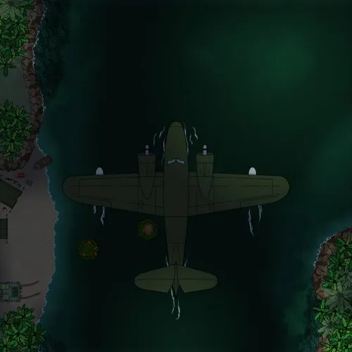 Grumman G 21 Goose - Exterior - Jungle - Night