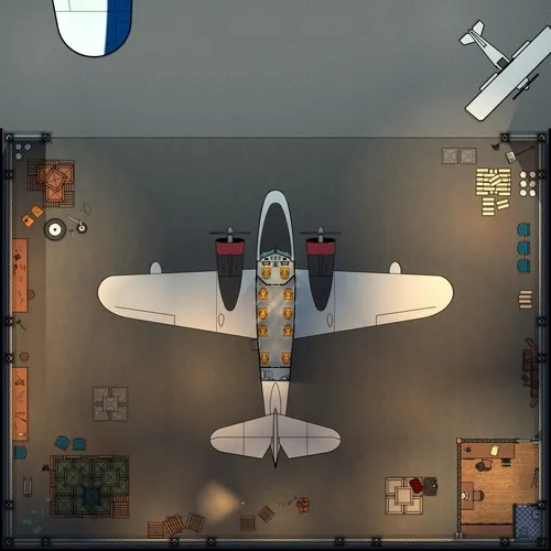 Grumman G 21 Goose - Interior - Hangar - Night