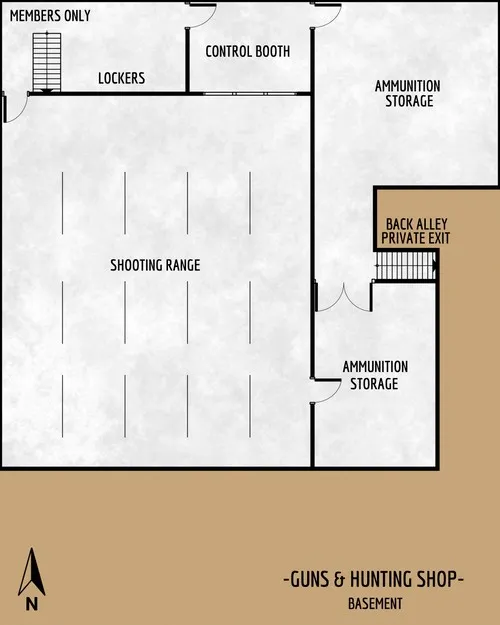 Guns And Hunting Shop - Basement - Floor Plan