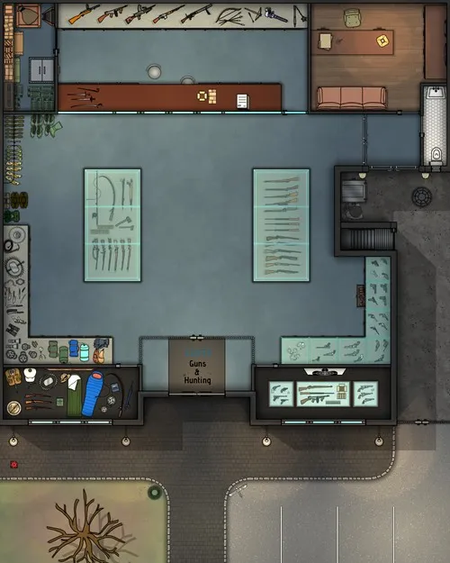 Guns And Hunting Shop - Ground Floor - Day