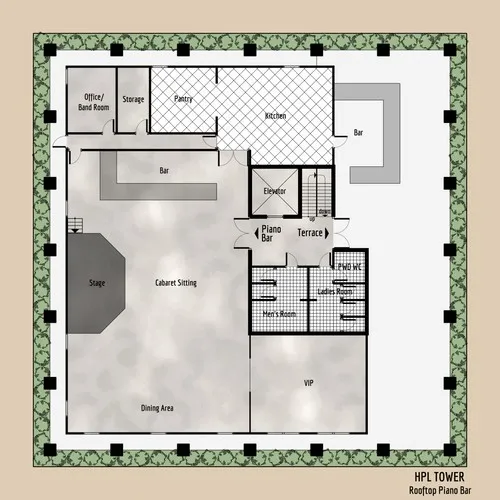 Hpl Tower Rooftop Piano Bar - Floor Plan