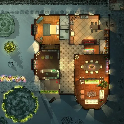 Herber House - Ground Floor - Christmas - Night