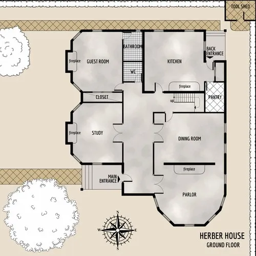 Herber House - Ground Floor - Floor Plan