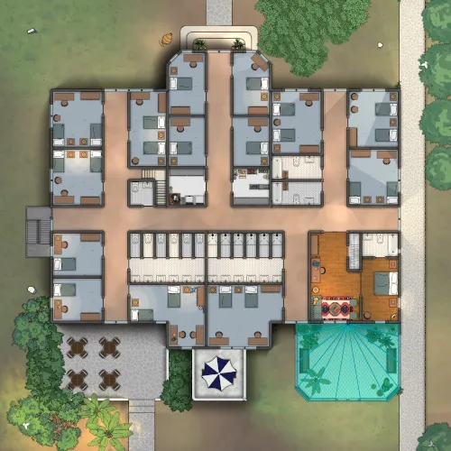 Belle Époque Hotel - Second Floor - Day