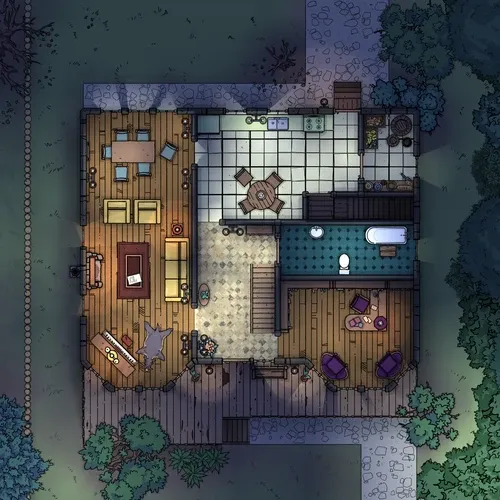 House With Cellar - Ground Floor - Night