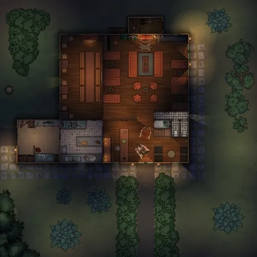 Hunters Lodge - Ground Floor - Spring - Night