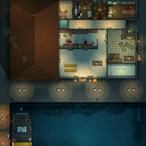 Innsmouth Post Office - Splatter - Night